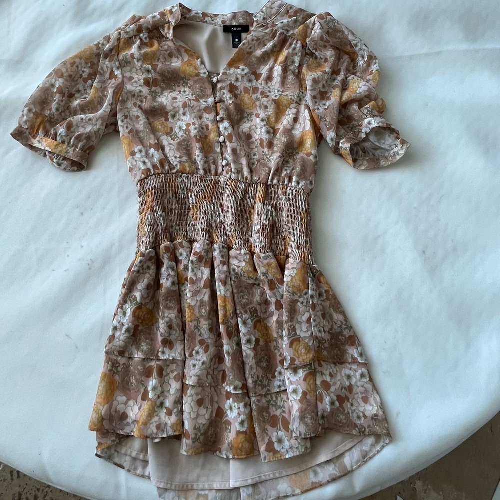 Aqua floral Dress